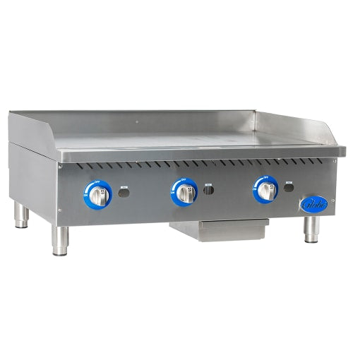 Globe GG36TG 36" Gas Griddle w/ Thermostatic Controls - 1" Steel Plate, Convertible