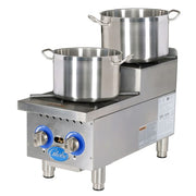 Globe GHPSU212G 12" Gas Hotplate w/ (2) Burners & Manual Controls, Convertible