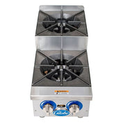 Globe GHPSU212G 12" Gas Hotplate w/ (2) Burners & Manual Controls, Convertible