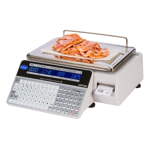 Globe GSP30B 30 lb Price Computing Label Printing Scale - Front & Back Display, 115v