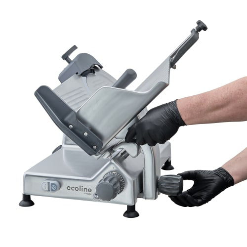 Ecoline by Hobart ECO12 Manual Meat & Cheese Slicer w/ 12" Blade, Belt Driven, Aluminum, 1/2 hp
