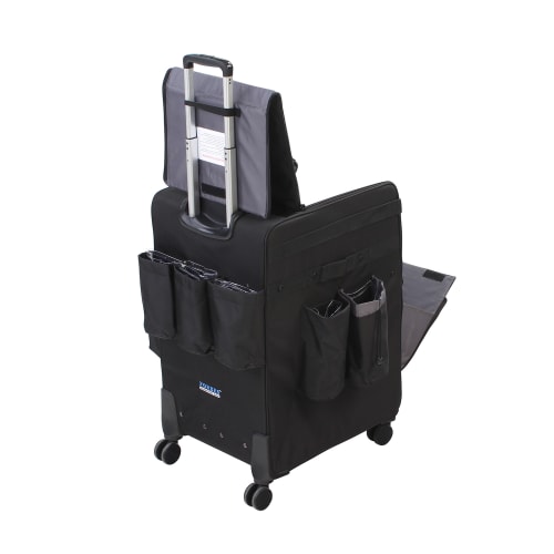 Forbes Industries In Room Rolling Housekeeping Cart w/ Handle - 20"L x 16"W x 28 3/4"H, Nylon, Black (2088)