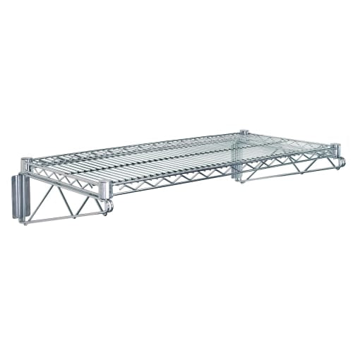 Quantum Food Service Wire Wall Mounted Shelf, 24"W x 18"D, Chrome (WDWB1824C)