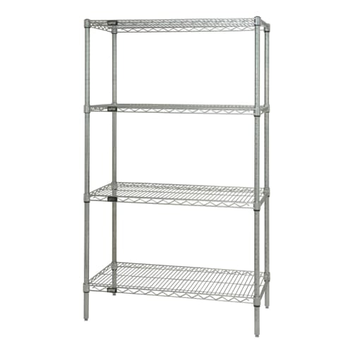 Quantum Food Service 48" NSF 4-Tier Chrome Wire Shelf Kit - 18"W, 63"H (WR63-1848C)