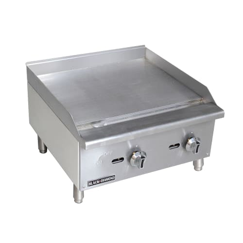 Black Diamond BDECTG-24 24" Gas Griddle w/ Manual Controls - 5/8" Steel Plate, Natural Gas