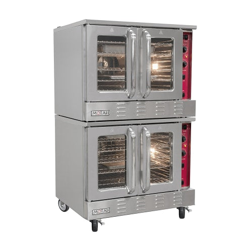 MoTak MCO-2-DBL Double Full Size Convertible Gas Convection Oven - 108,000 BTU