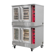 MoTak MCO-2-DBL Double Full Size Convertible Gas Convection Oven - 108,000 BTU