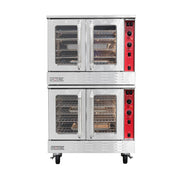 MoTak MDCO-2-DBL-N Bakery Depth Double Full Size Convertible Gas Convection Oven - 108,000 BTU