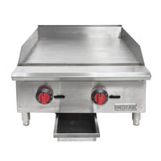 MoTak MGR24-T 24" Gas Griddle w/ Thermostatic Controls - 3/4" Steel Plate, Convertible