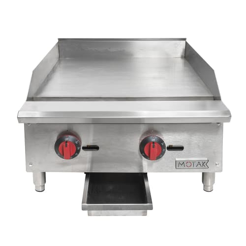 MoTak MGR24-T 24" Gas Griddle w/ Thermostatic Controls - 3/4" Steel Plate, Convertible