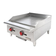 MoTak MGR24-T 24" Gas Griddle w/ Thermostatic Controls - 3/4" Steel Plate, Convertible