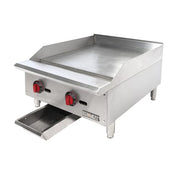 MoTak MGR24-T 24" Gas Griddle w/ Thermostatic Controls - 3/4" Steel Plate, Convertible