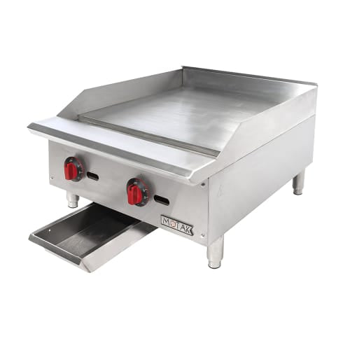 MoTak MGR24-T 24" Gas Griddle w/ Thermostatic Controls - 3/4" Steel Plate, Convertible