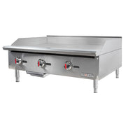 MoTak MGR36 36" Gas Griddle w/ Manual Controls - 3/4" Steel Plate, Convertible