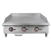 MoTak MGR36-T 36" Gas Griddle w/ Thermostatic Controls - 3/4" Steel Plate, Convertible