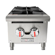 MoTak MHP12 12" Gas Hotplate w/ (2) Burners & Manual Controls, Convertible