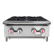 MoTak MHP24 24" Gas Hotplate w/ (4) Burners & Manual Controls, Convertible