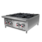 MoTak MHP24 24" Gas Hotplate w/ (4) Burners & Manual Controls, Convertible