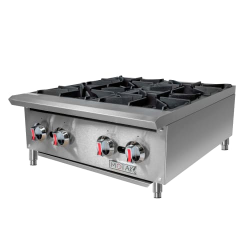 MoTak MHP24 24" Gas Hotplate w/ (4) Burners & Manual Controls, Convertible