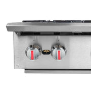 MoTak MHP24 24" Gas Hotplate w/ (4) Burners & Manual Controls, Convertible