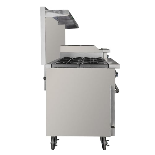 MoTak MR10-RGB24-N-C-S 60" 6 Burner Gas Range w/ Griddle/Broiler & (2) Standard Ovens, Convertible