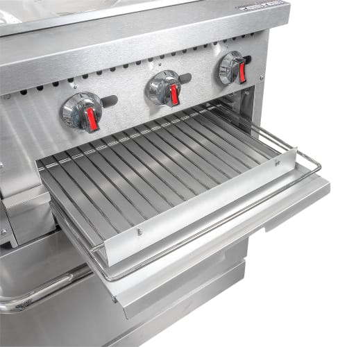 MoTak MR10-RGB24-N-C-S 60" 6 Burner Gas Range w/ Griddle/Broiler & (2) Standard Ovens, Convertible
