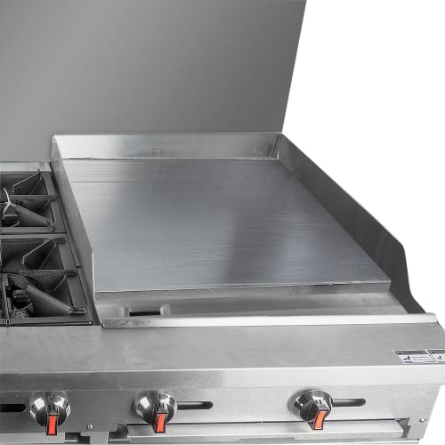 MoTak MR10-RGB24-N-C-S 60" 6 Burner Gas Range w/ Griddle/Broiler & (2) Standard Ovens, Convertible