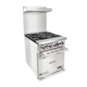 MoTak MR4-C-S-3 24" 4 Burner Gas Range - Standard Oven, Convertible