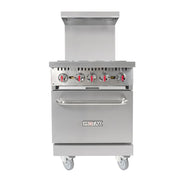 MoTak MR4-C-S-3 24" 4 Burner Gas Range - Standard Oven, Convertible