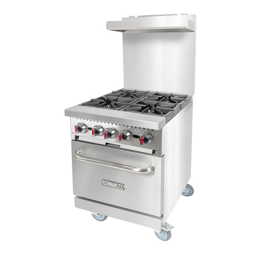 MoTak MR4-C-S-3 24" 4 Burner Gas Range - Standard Oven, Convertible