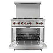 MoTak MR6-C-S 36" 6 Burner Gas Range - Standard Oven, Convertible