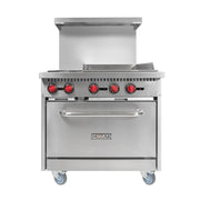 MoTak MR6-G24-C-S 36" 2 Burner Gas Range w/ Griddle - Standard Oven, Convertible