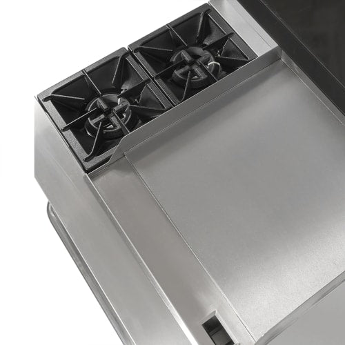 MoTak MR6-G24-C-S 36" 2 Burner Gas Range w/ Griddle - Standard Oven, Convertible