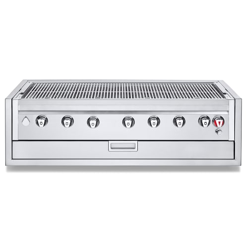 Crown Verity IBI48-GO 48" Built In Commercial Outdoor Charbroiler Grill Only w/ (7) Burners - Natural Gas