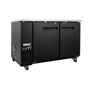 MoTak MBB-2D-60-X 58-7/8" Bar Refrigerator - 2 Swinging Solid Doors, Black, 115v