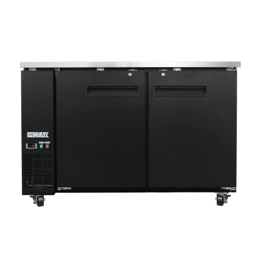 MoTak MBB-2D-60-X 58-7/8" Bar Refrigerator - 2 Swinging Solid Doors, Black, 115v