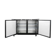 MoTak MBB-2D-60-X 58-7/8" Bar Refrigerator - 2 Swinging Solid Doors, Black, 115v