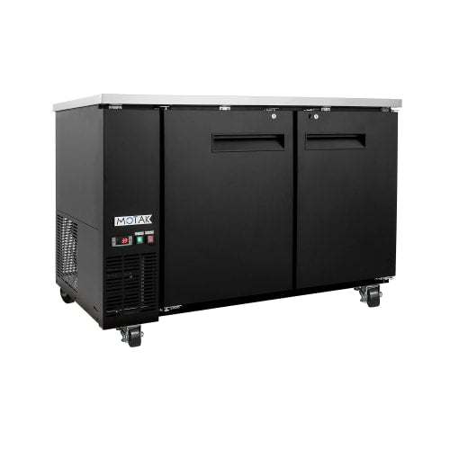 MoTak MBB-2D-60-X 58-7/8" Bar Refrigerator - 2 Swinging Solid Doors, Black, 115v