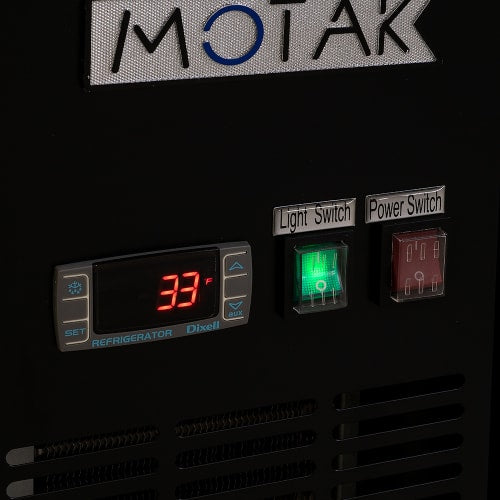 MoTak MBB-2D-60-G-X 58 7/8" Bar Refrigerator - 2 Swinging Glass Doors, Black, 115v