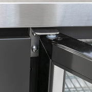 MoTak MBB-2D-60-G-X 58 7/8" Bar Refrigerator - 2 Swinging Glass Doors, Black, 115v