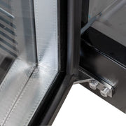 MoTak MBB-2D-60-G-X 58 7/8" Bar Refrigerator - 2 Swinging Glass Doors, Black, 115v