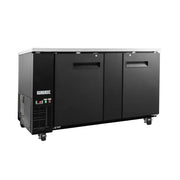 MoTak MBB-2D-70-X 69-1/8" Bar Refrigerator - 2 Swinging Solid Doors, Black, 115v