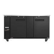 MoTak MBB-2D-70-X 69-1/8" Bar Refrigerator - 2 Swinging Solid Doors, Black, 115v