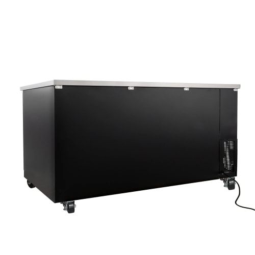 MoTak MBB-2D-70-X 69-1/8" Bar Refrigerator - 2 Swinging Solid Doors, Black, 115v