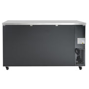 MoTak MBB-2D-70-G-X 69 1/8" Bar Refrigerator - 2 Swinging Glass Doors, Black, 115v