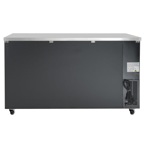 MoTak MBB-2D-70-G-X 69 1/8" Bar Refrigerator - 2 Swinging Glass Doors, Black, 115v