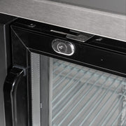 MoTak MBB-2D-70-G-X 69 1/8" Bar Refrigerator - 2 Swinging Glass Doors, Black, 115v