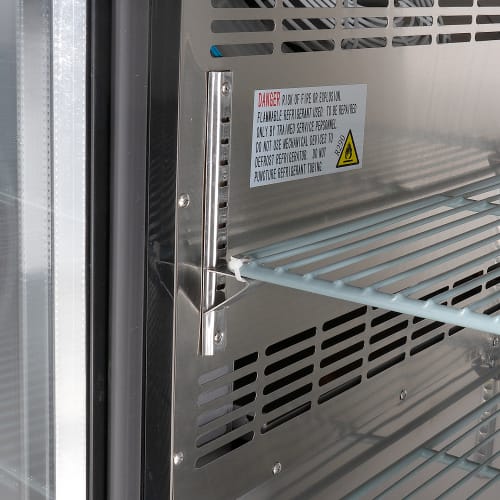 MoTak MBB-2D-70-G-X 69 1/8" Bar Refrigerator - 2 Swinging Glass Doors, Black, 115v