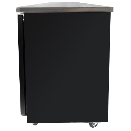 MoTak MBB-3D-90-X 90 3/8" Bar Refrigerator - 3 Swinging Solid Doors, Black, 115v