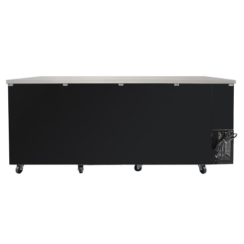 MoTak MBB-3D-90-X 90 3/8" Bar Refrigerator - 3 Swinging Solid Doors, Black, 115v